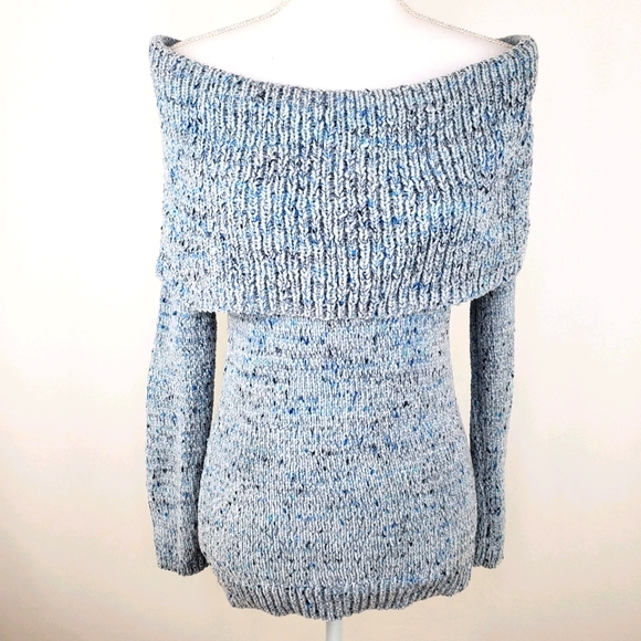 Lauren Conrad blue off the shoulder sweater
